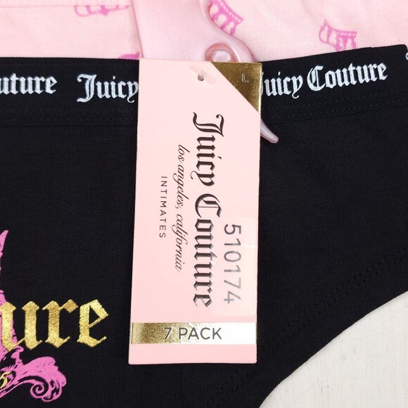 Juicy Couture Womens 7 Pk Bikini Cheeky Panties Intimates Assorted Colors Size L - Picture 4 of 14